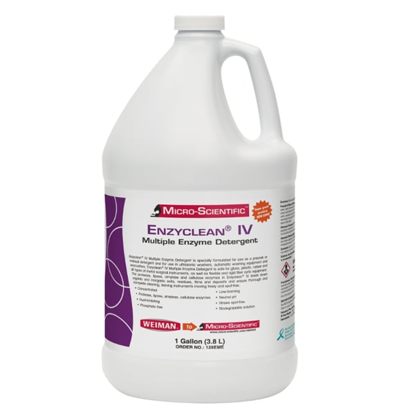 Enzyclean IV Multiple Enzyme Detergent, 1 Gallon, concentrated. Specially formulated for use