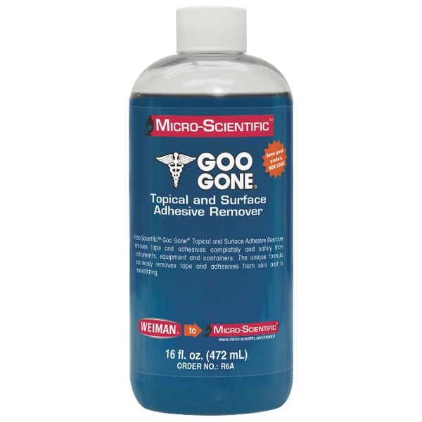 Goo Gone Topical and Surface adhesive remover, 16 oz bottle. Eliminates adhesive residue