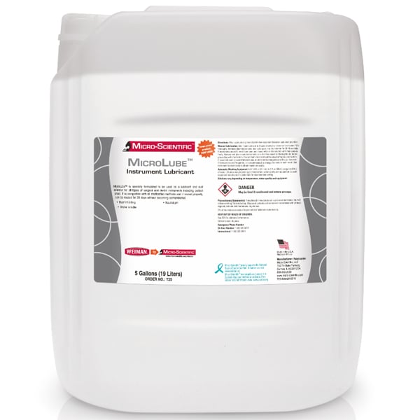 MicroLube Instrument Lubricant, 5 Gallon, water soluble. Specially