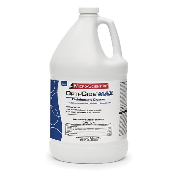 Opti-Cide MAX Disinfectant Cleaner, 1 Gallon. cleans and disinfects hard, non-porous surfaces such