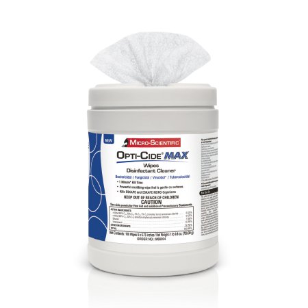 Opti-Cide MAX Disinfectant Cleaner, Wipes, 6" x 6.75", 160/canister, 12 Cans/Case. Benefits