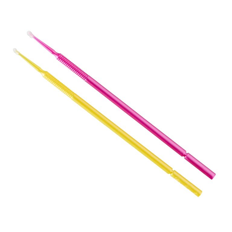 Microbrush Plus Micro-Applicators, Fine, Yellow & Pink, 400/Pk. With a stiff head designed