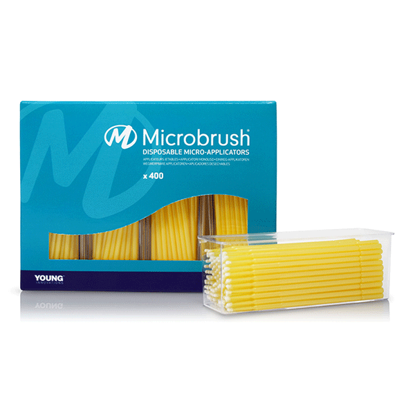 Microbrush Plus Micro-Applicators, Fine, Yellow, 400/Pk. With a stiff head designed for scrubbing