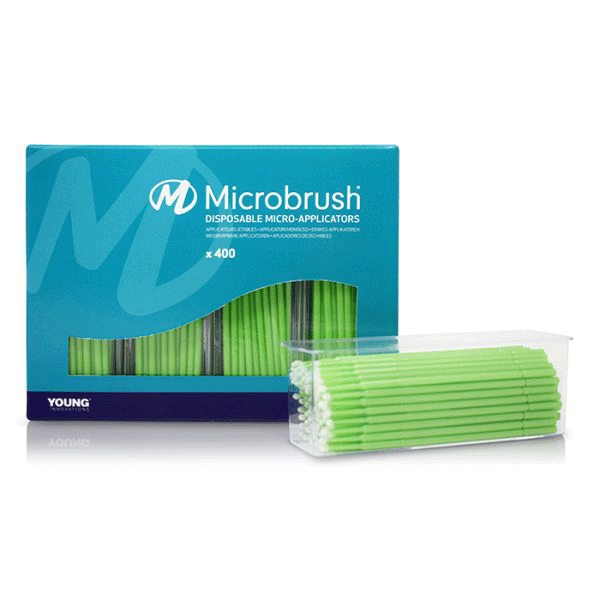 Microbrush Plus Micro-Applicators, Regular, Green, 400/Pk. With a stiff head designed