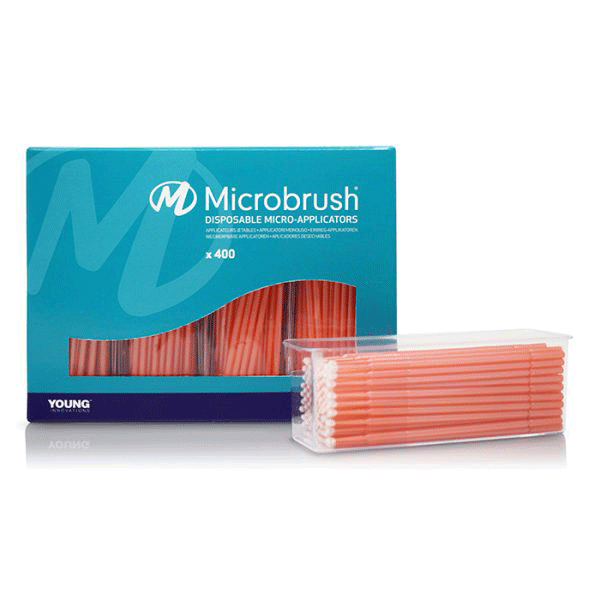 Microbrush Plus Micro-Applicators, Regular, Peach, 400/Pk. With a stiff head designed