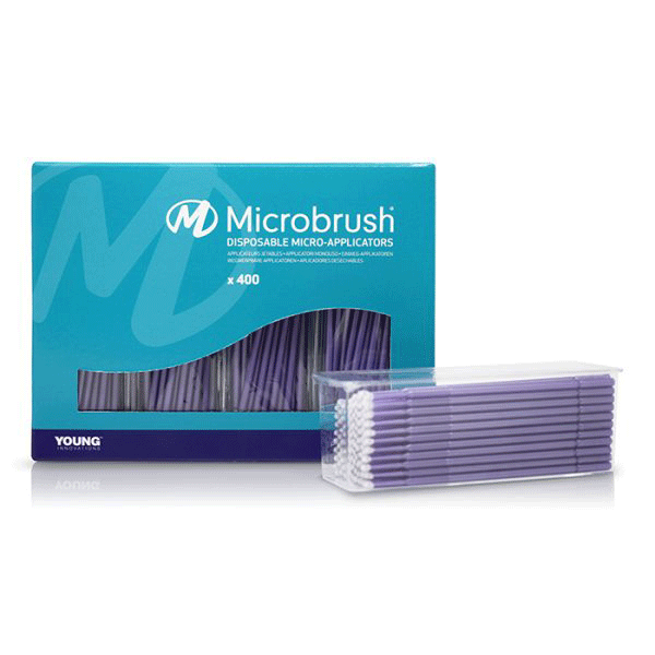 Microbrush Plus Micro-Applicators, Regular, Purple, 400/Pk. With a stiff head designed