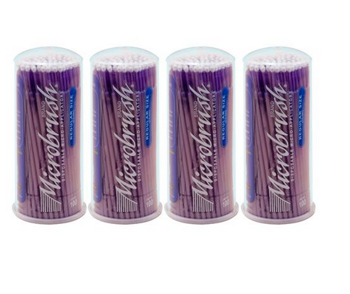 Microbrush Tube Series, Regular, Purple micro-applicators. 400 applicators, 4 Tubes of 100
