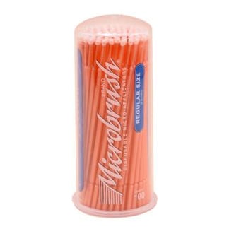 Microbrush Tube Series, Regular, Peach micro-applicators. Tube of 100 applicators