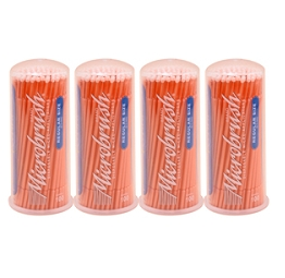Microbrush Tube Series, Regular, Peach micro-applicators. 400 applicators, 4 tubes of 100