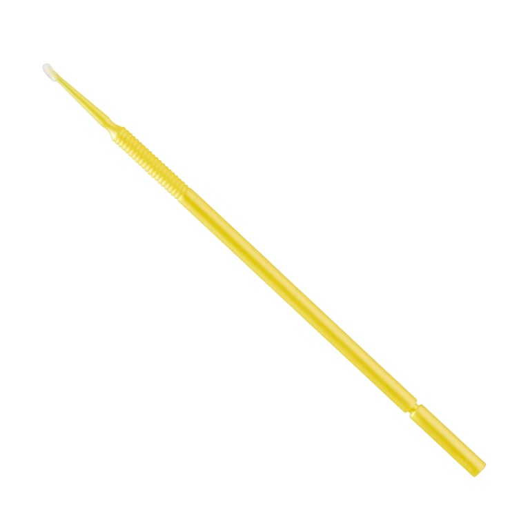 Microbrush Tube Series, Fine, Yellow micro-applicators. 400 applicators, 4 tubes of 100