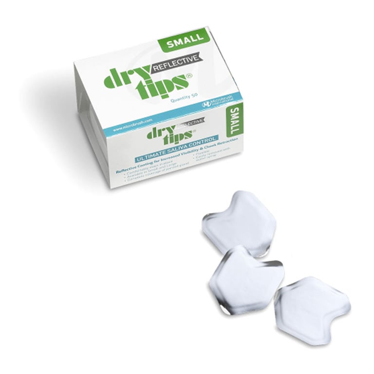 Reflective DryTips Saliva Absorbent Tips, Small, Silver, 50/Pk. Far outlasts cotton rolls