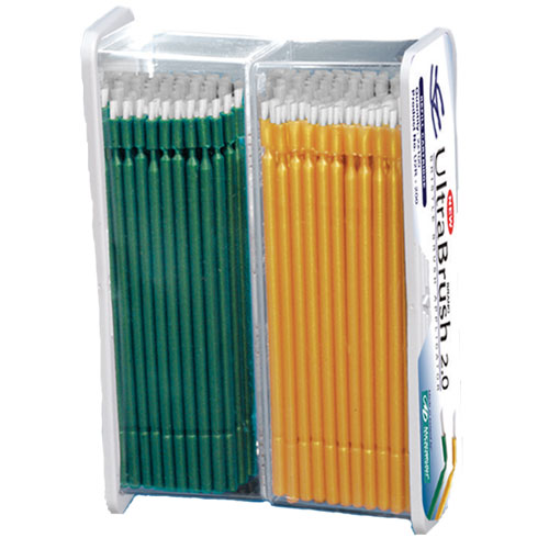 UltraBrush 2.0 Refill. Bristle Brush Applicator, Regular. Contains 200 Applicators: 100 Green