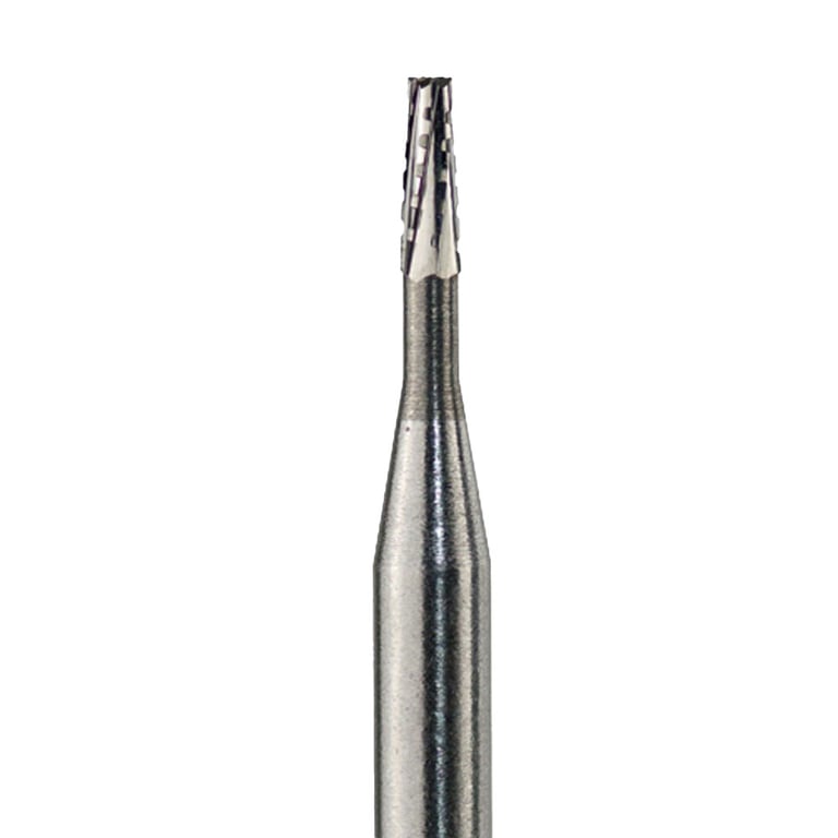 NeoBurr Sterile HP #701 Tapered Fissure Crosscut Carbide Bur, 10/Pk. Head diameter: 1.2 mm