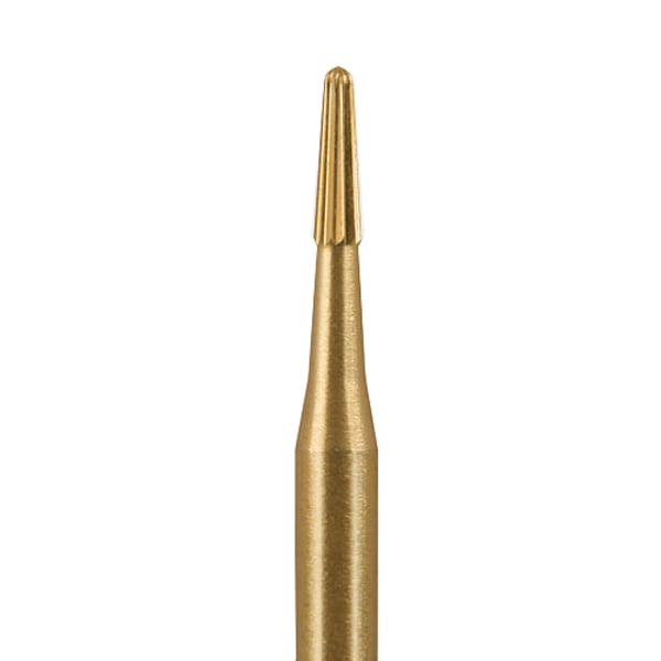NeoBurr FG #OS2 Bullet Shaped 12-Blade Esthetic Finisher Bur, 25/Pk. Head diameter: 0.9 mm