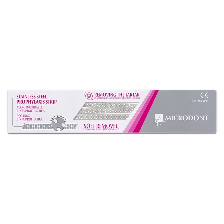 Microdont Stainless Steel Prophylactic Strip, 4.0 mm, 10/Pk. Made of durable stainless steel