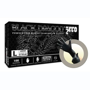 Black Dragon Zero Nitrile Exam Gloves: XX-LARGE P