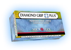 Diamond Grip Plus Latex Gloves: SMALL Powder-Free, Textured, Non-Sterile 100/Bx
