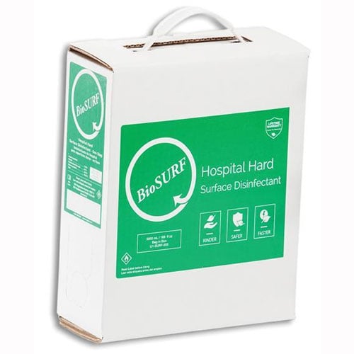 BioSurf Hospital Level Hard Surface Disinfectant - Case of 5 - 1 Liter. Disinfects well in heavy