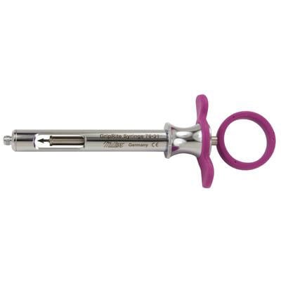GripRite Regular Aspirating Syringe with Pink Silicone Grips, Cook-Waite, Single syringe
