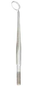 Micro Mirror 5 mm Oval - Stainless Steel, Front-surface Cone Socket Mirror