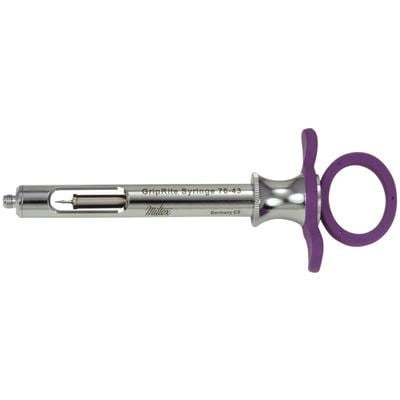 Miltex GripRite Petite Aspirating Syringe with Purple Silicone Grips, Cook-Waite, Single syringe