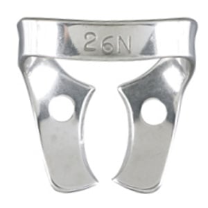 Miltex #26N Upper Molar Wingless Metal Rubber Dam Clamp, single clamp