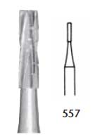 Miltex FG #557 straight crosscut fissure carbide bur. Pack of 10