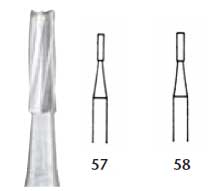 Miltex FG #58 SL (Surgical Length) Straight Fissure Carbide Bur, Package of 10