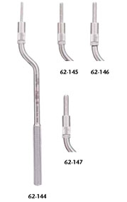 Miltex 3.3 mm Curved Osteotome with Stops, Convex. Used to raise the floor of the maxillary sinus