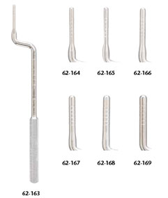 Miltex 3.5 mm Curved Osteotome without Stops, Convex. Used to raise the floor of the maxillary