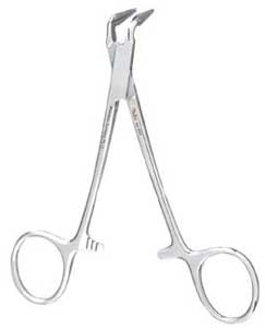 Miltex Peet 45 degree angle silver point locking Forceps
