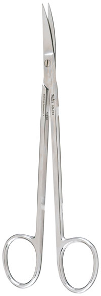 Miltex Scissor - Kelly 6.25 Curved. Surgical scissors with a serrated blade and sharp tip