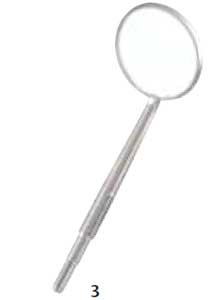 Miltex Size 3 cone socket magnifying metal mouth mirror, box of 12 mirrors