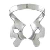 Miltex #8 Upper Molar Winged Metal Rubber Dam Clamp, single clamp