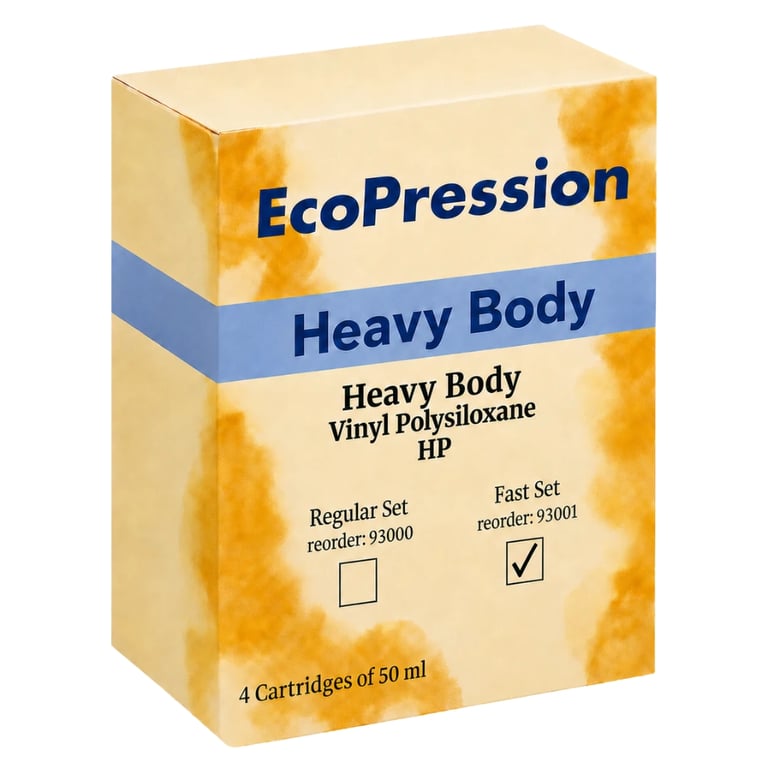 EcoPression Heavy Body VPS Impression Material, Fast Set, 4 x 50ml Cartridges, 1/Pk. Functions