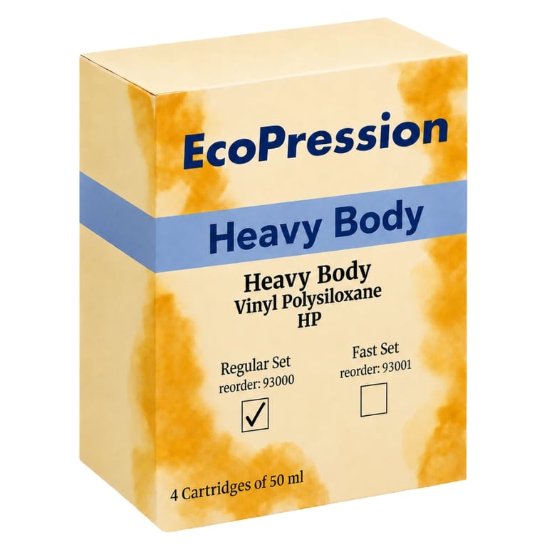 EcoPression Heavy Body VPS Impression Material, Regular Set, 4 x 50ml Cartridges, 1/Pk. Functions