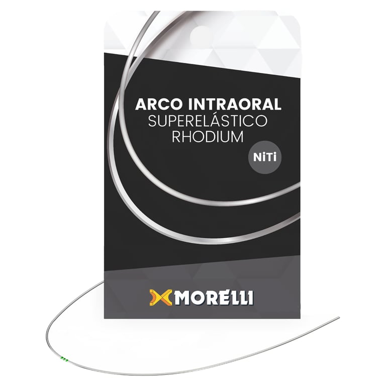 Morelli Ø.014" NiTi Round Archwire, Natural, Upper, 1/Pk. Features a rhodium plated finish