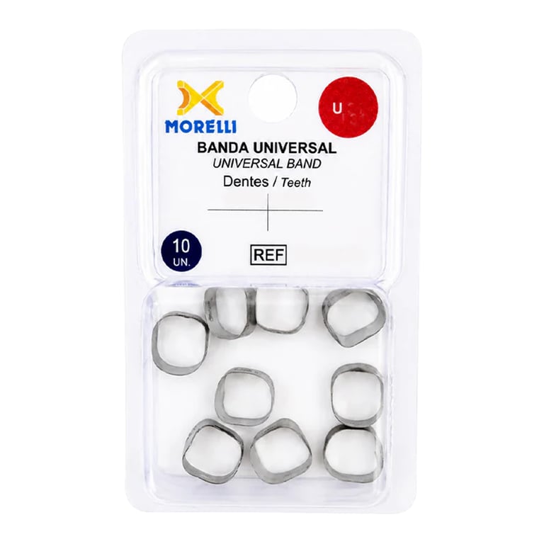 Morelli 36.0mm Stainless Steel Maxillary Molar Band, Upper, 10/Pk. Designed for stable anchorage