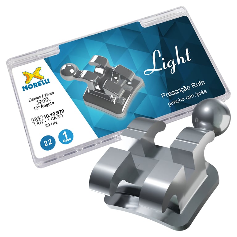 Morelli Light Stainless Steel 0.022 Roth Brackets, Single Patient Kit, 20/Pk. Features low