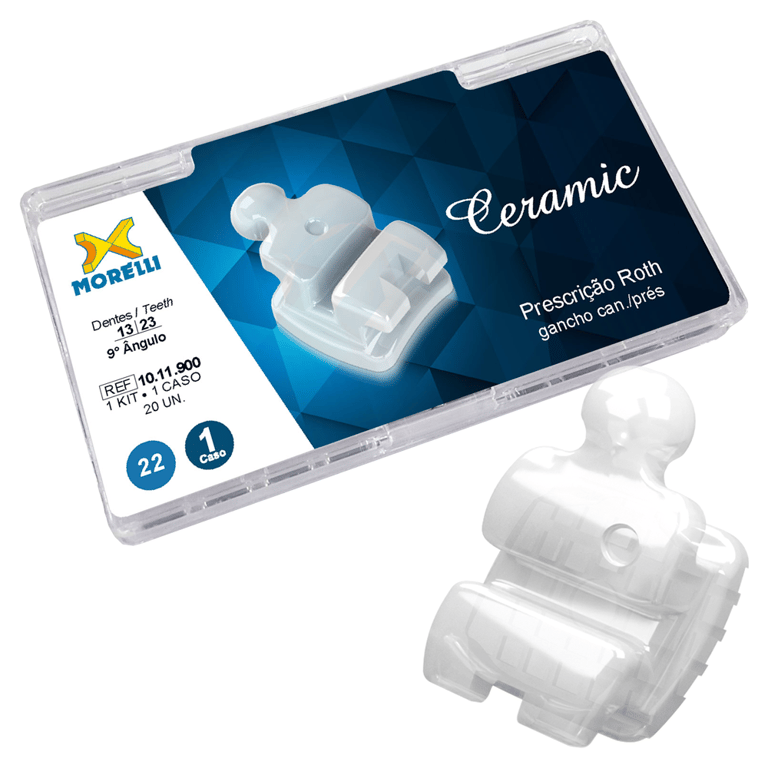 Morelli Ceramic 0.022 Roth Brackets, Single Patient Kit, 20/Pk. Made of alumina ceramic