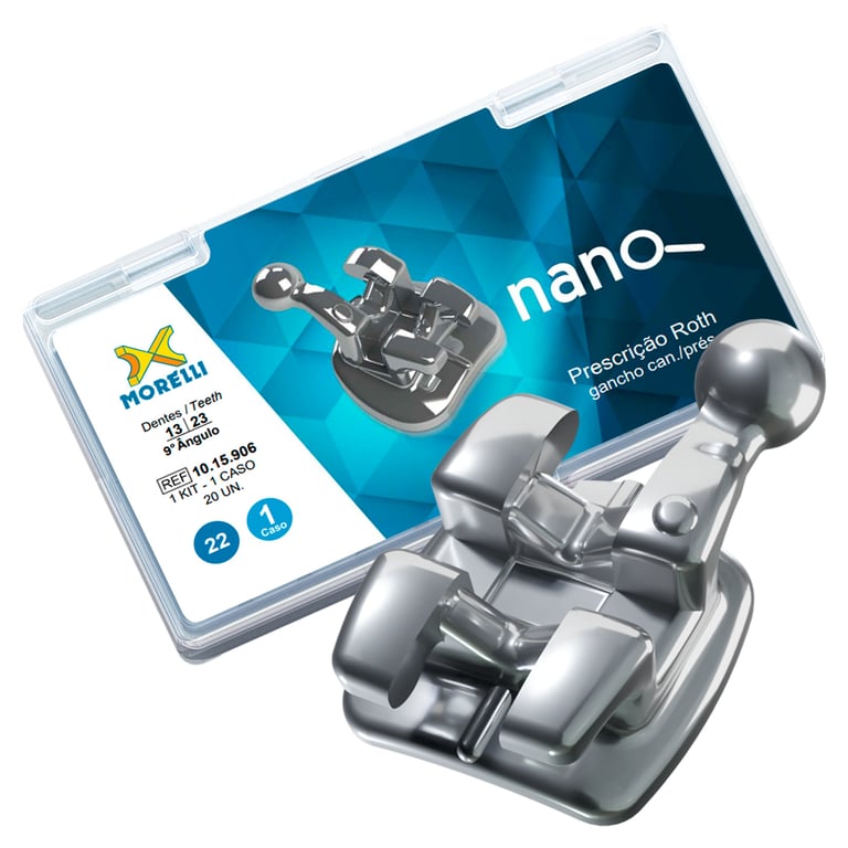 Morelli Nano Stainless Steel 0.022 Roth Brackets, Single Patient Kit, 20/Pk. Features