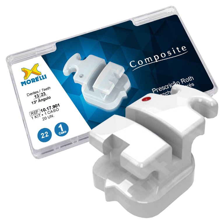 Morelli Composite 0.022 Roth Brackets, Single Patient Kit, 20/Pk. Features a polycarbonate