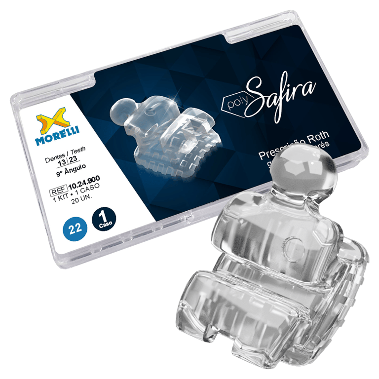 Morelli Sapphire 0.022 Roth Brackets, Single Patient Kit, 20/Pk. Features a polySafira, alumina