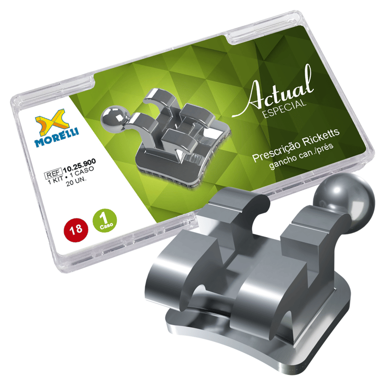 Morelli Actual Especial Stainless Steel 0.018 Ricketts Brackets, Single Patient Kit, 20/Pk