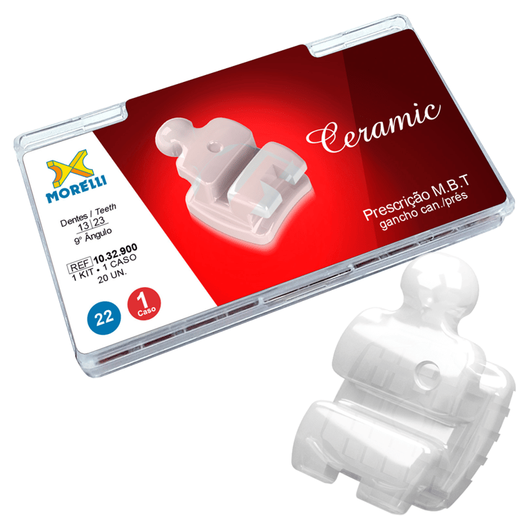 Morelli Ceramic 0.022 M.B.T. Brackets, Single Patient Kit, 20/Pk. Features alumina ceramic
