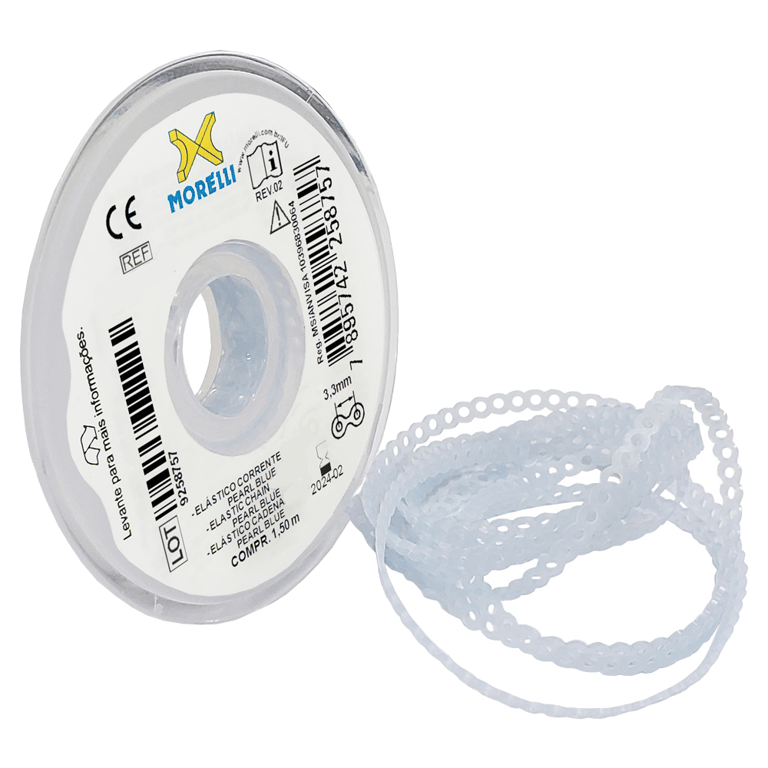 Morelli 5ft Elastomeric Power Chain, Continuous, Pearl Blue, 1/Pk. Constructed from polyurethane