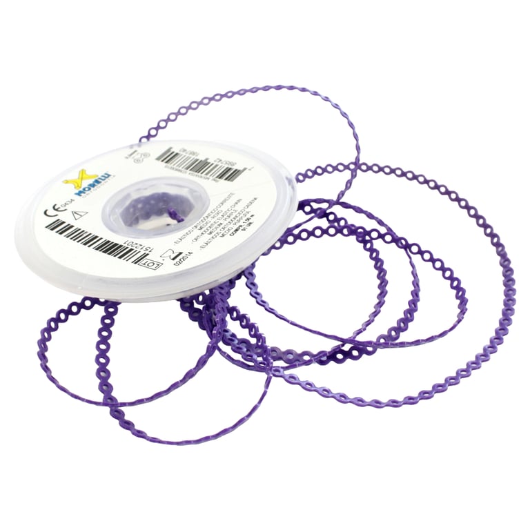 Morelli 5ft Elastomeric Power Chain, Continuous, Purple, 1/Pk. Constructed from polyurethane