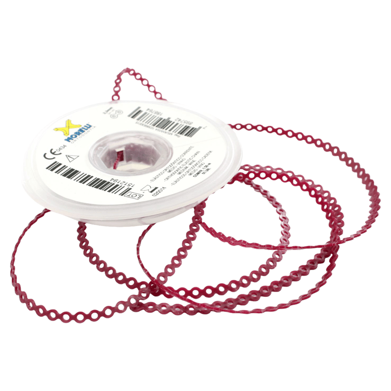 Morelli 5ft Elastomeric Power Chain, Continuous, Wine, 1/Pk. Constructed from polyurethane