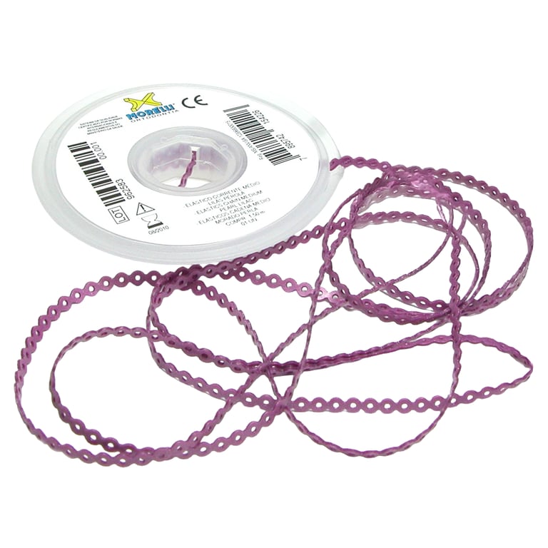 Morelli 5ft Elastomeric Power Chain, Continuous, Pearl Pink, 1/Pk. Constructed from polyurethane
