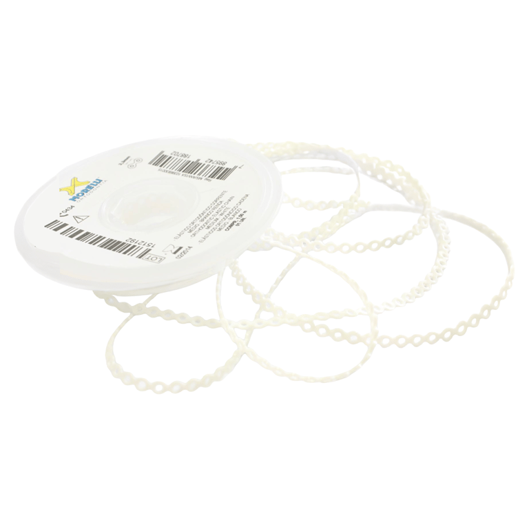 Morelli 5ft Elastomeric Power Chain, Continuous, White Lace, 1/Pk. Constructed from polyurethane